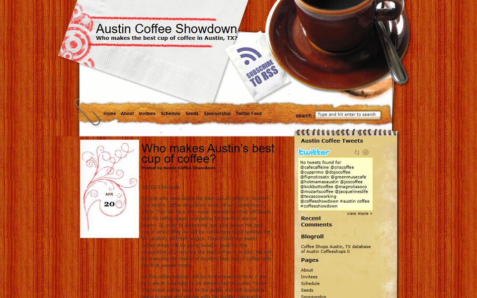 Peak-activity snapshot of austincoffeeshowdown.com from Dec 17, 2014